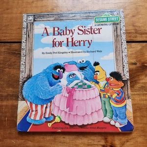 Vintage 1984 Golden Book "A Baby Sister for Herry" Sesame Street